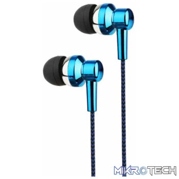 Electro Painted Stereo Earphones with Mic  EB250 Blue